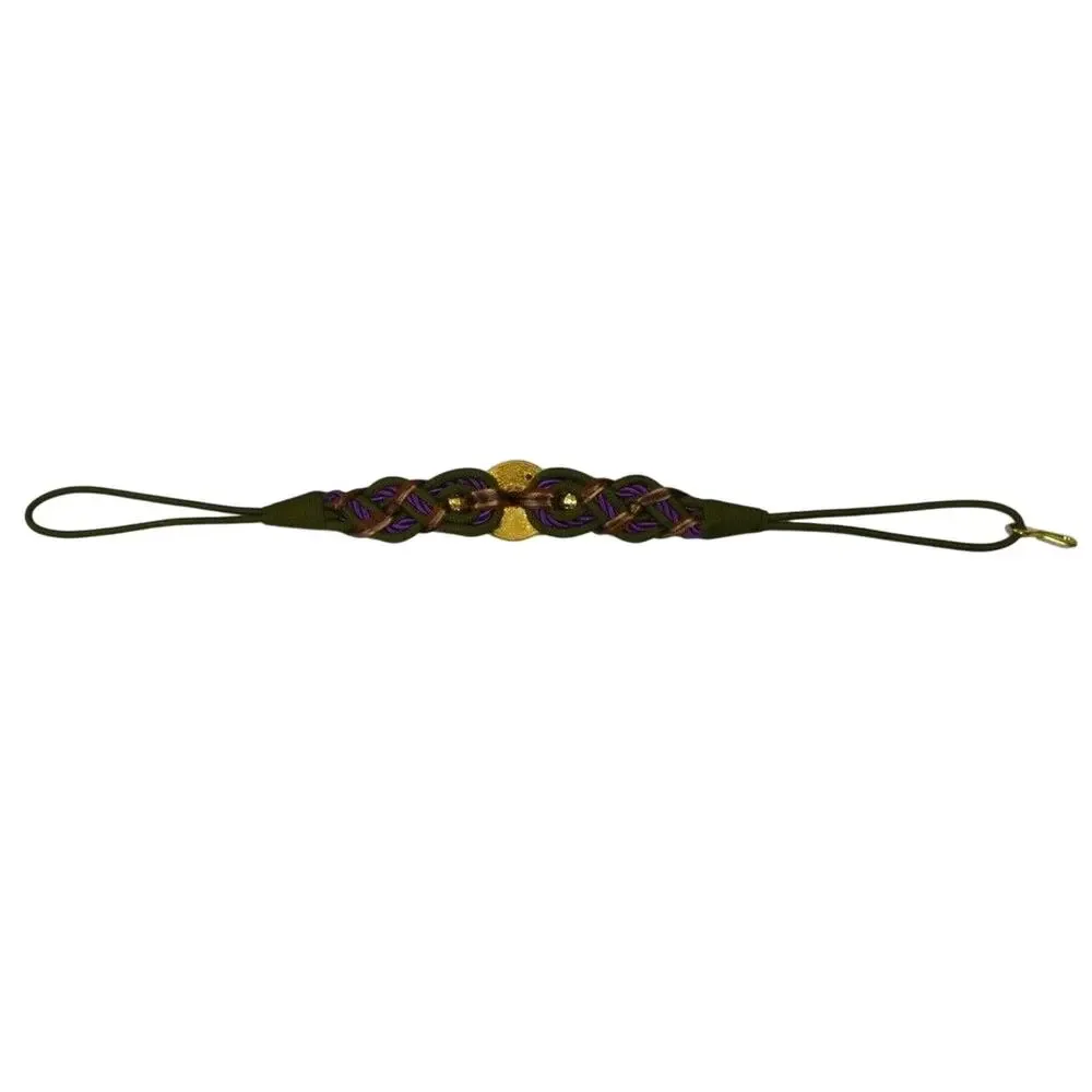 Braided Belt Art Deco SZ Small Medium Green Purple